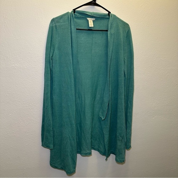 White + Warren Women's Green Sweater Open Cardigan Size Small - Picture 3 of 10